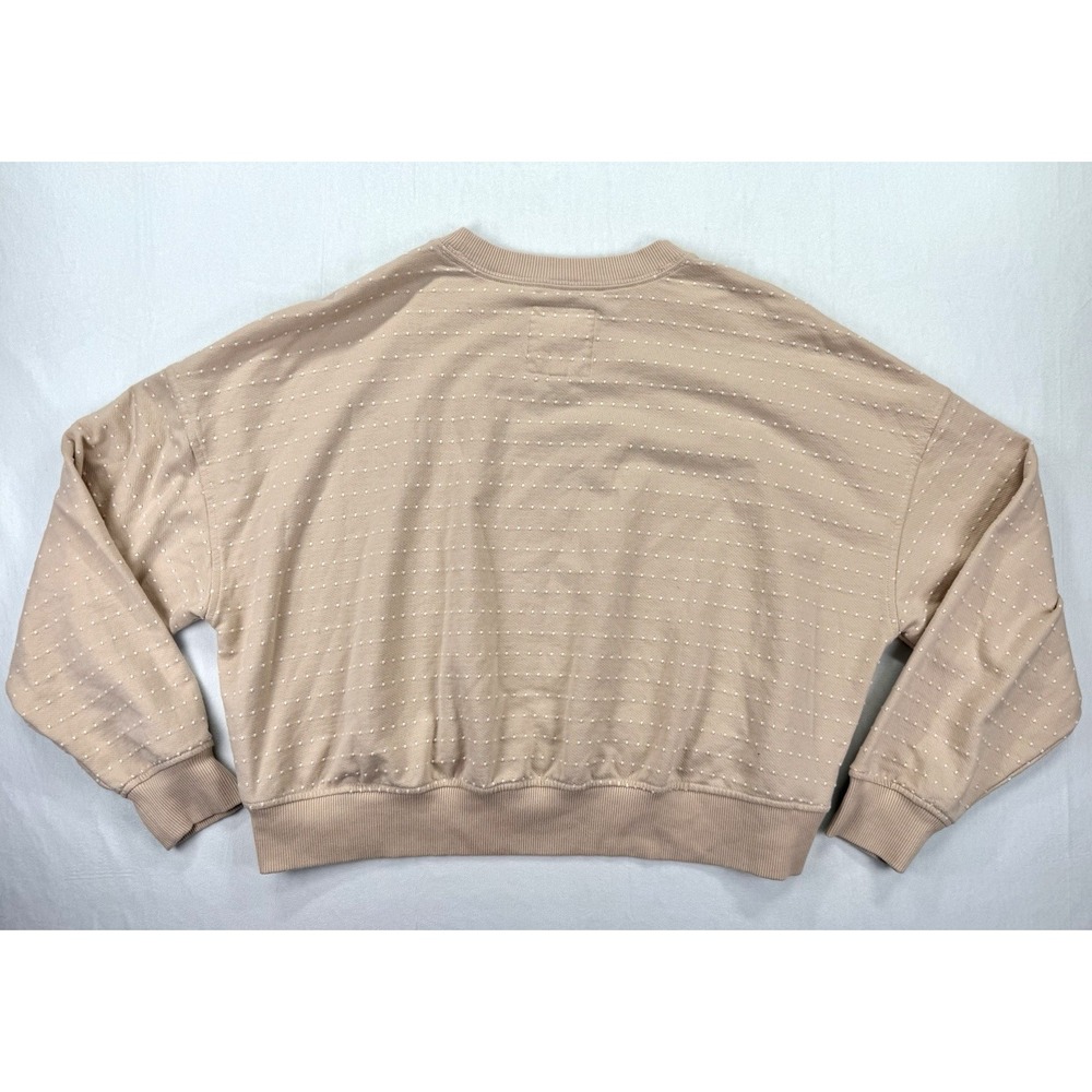 Aerie Take It‎ Easy Cropped Boxy Oversized Sweatshirt S Embroidered Boho Whimsy - Picture 13 of 14